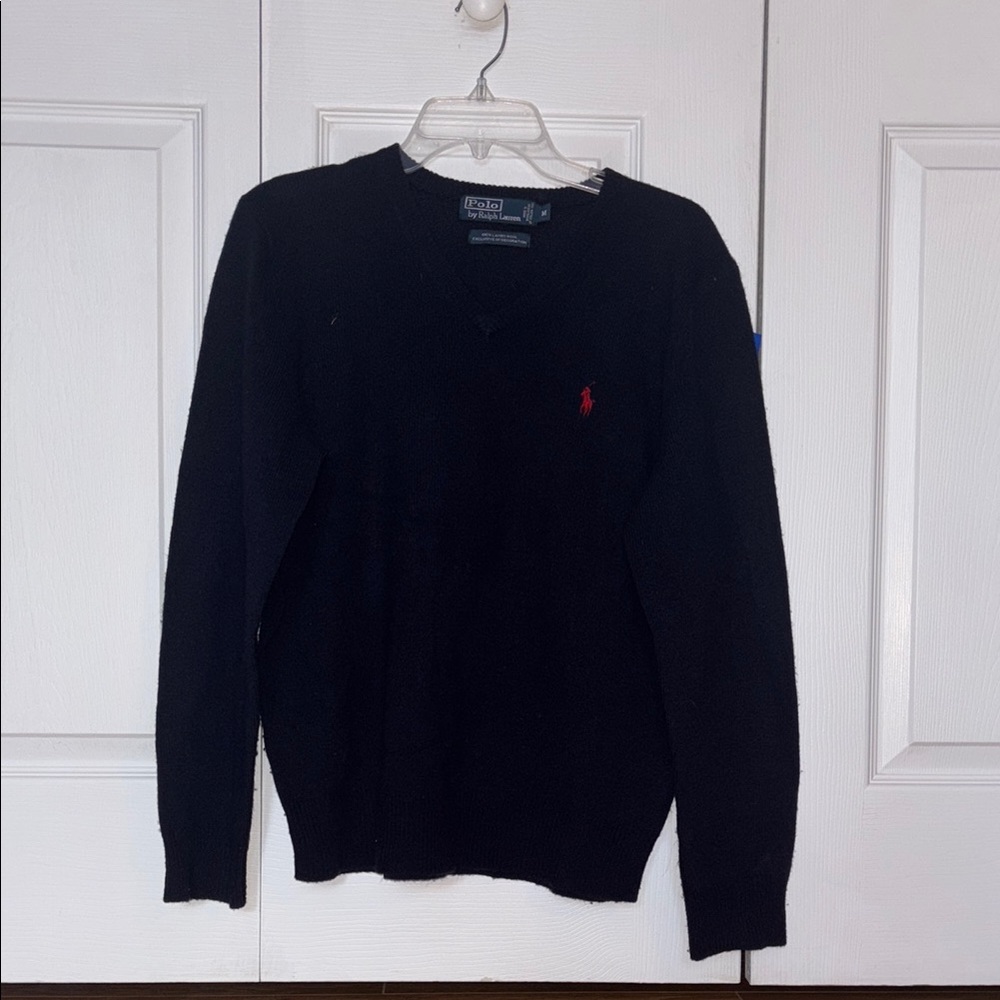 Polo by Ralph Lauren Navy Blue V-Neck Sweater